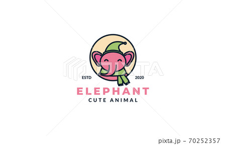 illustration cute cartoon elephant kids head face smile abstract  logo icon vector illustration cute cartoon elephant kids head face smile abstract  logo icon vector 70252357