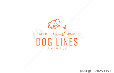 Beagle dog kids line cute cartoon logo vector  illustration 70254451