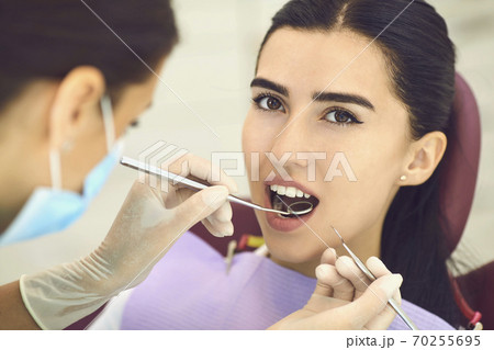 Dentistry. Dentist office. Dental care and treatment. Healthy teeth and smile. 70255695