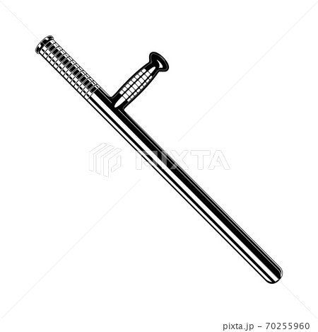 Vintage monochrome police baton illustration. Isolated vector template Vintage monochrome police baton illustration. Isolated vector template 70255960