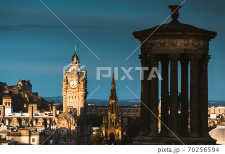 Edinburgh city skyline from Calton Hill., United Kingdom 70256594