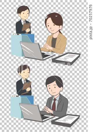 話すタイミングを待つ男性社員(線無し) 話すタイミングを待つ男性社員(線無し) 70257976