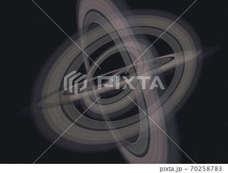 Planet Earth with rings in outer space Planet Earth with rings in outer space 70258783