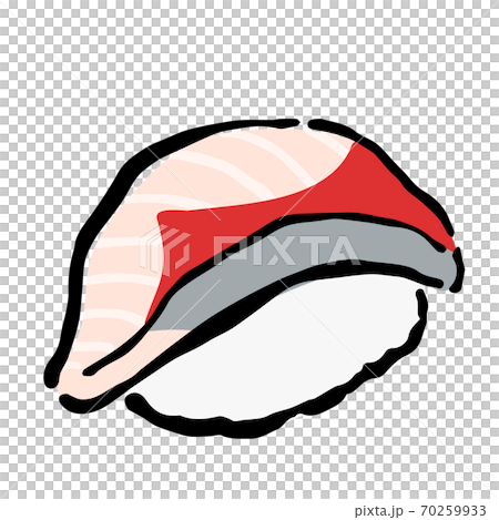 Illustration of Hamachi Sushi - Stock Illustration [70259933] - PIXTA