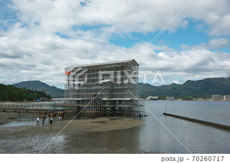 厳島神社大鳥居　修復中 70260717