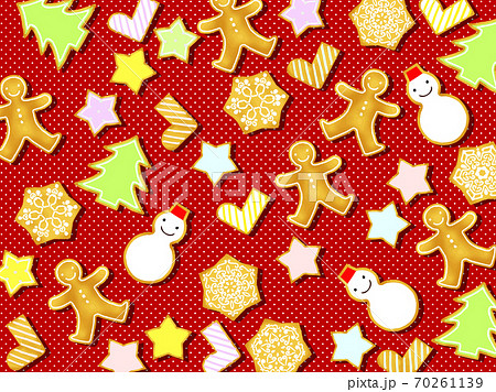 クリスマスクッキーのイラスト背景のイラスト素材