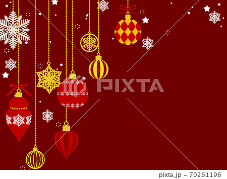 クリスマスオーナメントのイラスト背景のイラスト素材