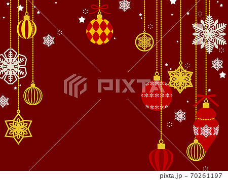 クリスマスオーナメントのイラスト背景のイラスト素材