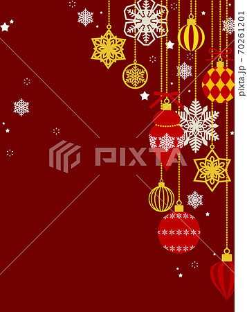 クリスマスオーナメントのイラスト背景のイラスト素材