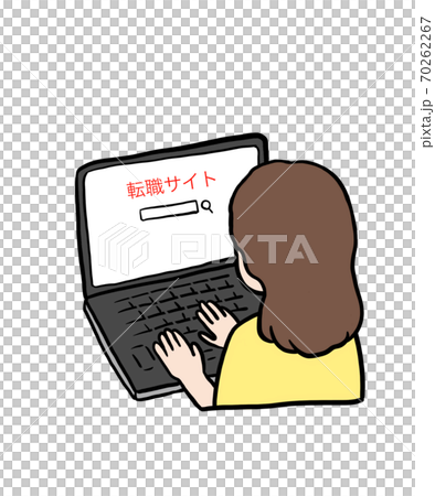 転職サイトを見る女性 転職サイトを見る女性 70262267