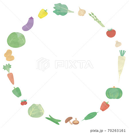 野菜でサークルを作っているイラスト 70263161