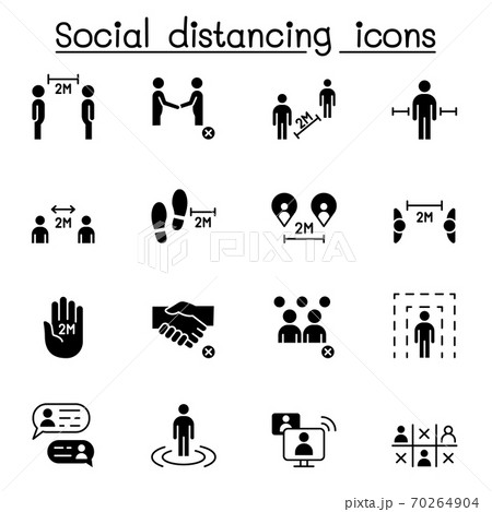 Social distancing icon set vector illustration graphic design 70264904