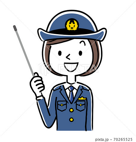 イラスト素材：若い女性警察官、婦警、レクチャー、説明 70265525