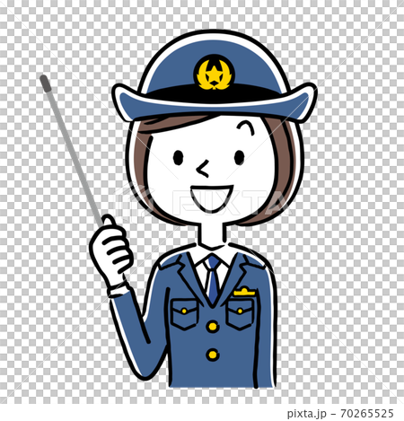 イラスト素材：若い女性警察官、婦警、レクチャー、説明 70265525
