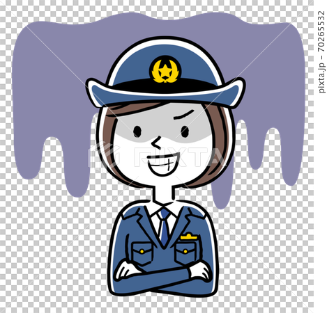 Illustration material: Young female police officer, policewoman, scandal, crime 70265532