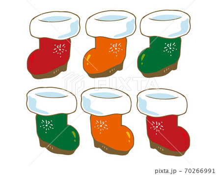 クリスマス 長靴 赤 緑 ブーツのイラスト素材 クリスマス 長靴 赤 緑 ブーツのイラスト素材
