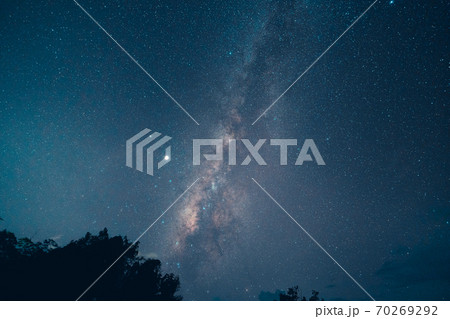 Milky way and night stars in the fields 70269292