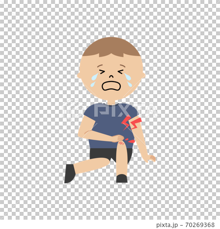 一個膝蓋受傷的男孩的插圖 70269368