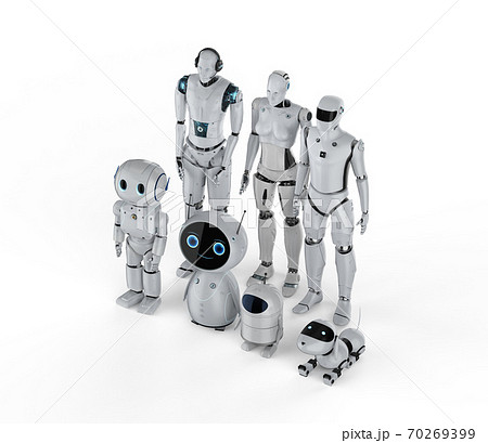 Group Of Automation Robotsのイラスト素材