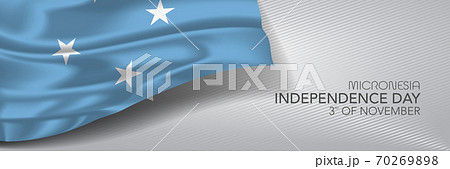 Micronesia independence day vector banner, greeting card 70269898