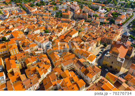Aerial view of Issoire city in the Auvergne region, France Aerial view of Issoire city in the Auvergne region, France 70270734