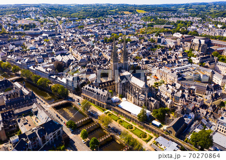 View from drone of french city Quimper View from drone of french city Quimper 70270864