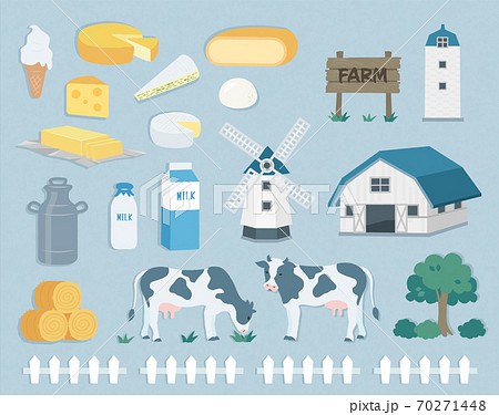 Ranch material set illustration 70271448