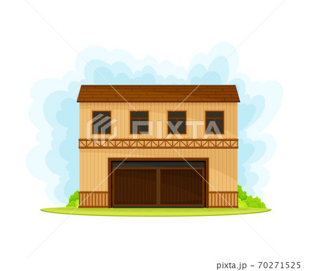 Timbered Rural House as Barn or Granary Vector Illustration Timbered Rural House as Barn or Granary Vector Illustration 70271525