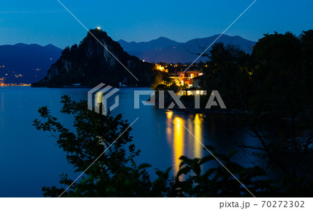 Night view of Castelveccana and Lake Maggiore 70272302
