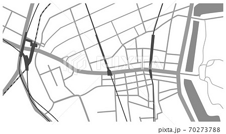 東京新宿四谷周辺の詳細地図マップのベクターイラスト素材素材白黒のイラスト素材