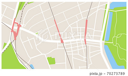 東京新宿四谷周辺の詳細地図マップのベクターイラスト素材素材カラーのイラスト素材
