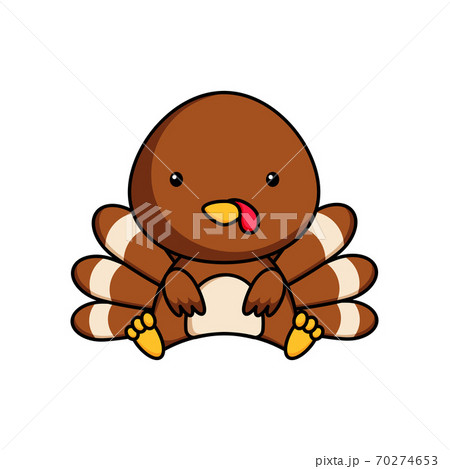 Cute business turkey icon on white background. Mascot cartoon animal character design of album, scrapbook, greeting card, invitation, flyer, sticker, card. Flat vector stock illustration. 70274653