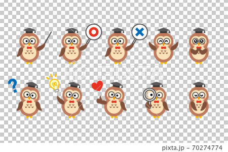 フクロウ博士　キャラクターセット　アイコン 70274774