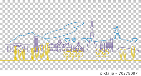 Sapporo cityscape line art 70279097