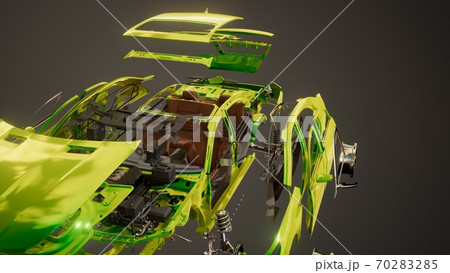 Disassembled Car with Visible Parts Disassembled Car with Visible Parts 70283285