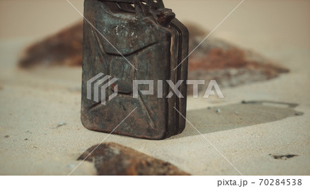 old rusty fuel canister in the desert old rusty fuel canister in the desert 70284538