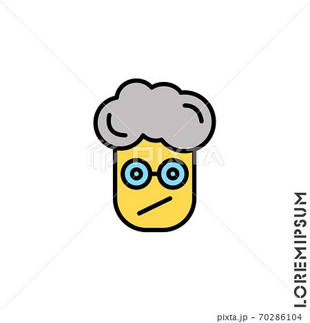 Sad and Confused yellow Emoticon boy, man Icon Vector Illustration. Style. Sad and Confused yellow Emoticon boy, man Icon Vector Illustration. Style. 70286104