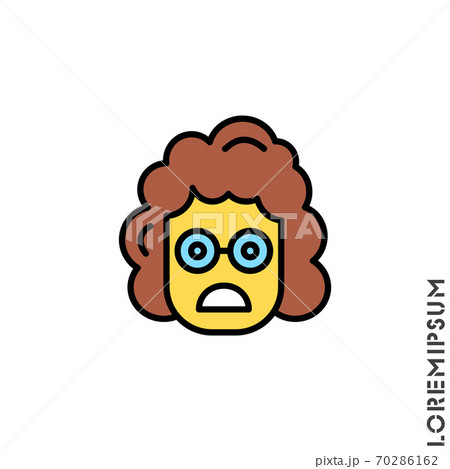 Frowning with open mouth girl, woman emoji yellow vector icon. frowning with open mouth emoji icon, vector simple element illustration from editable emoji concept isolated 70286162