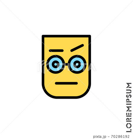 Confused Thinking Emoticon Color Icon Vector のイラスト素材