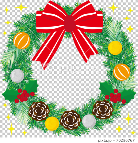赤いリボンのクリスマスリース 赤いリボンのクリスマスリース 70286767