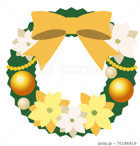 可愛いクリスマスリースのイラスト素材