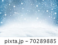 Winter landscape with falling snow. 70289885