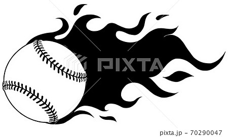 Vector Illustration of Softball or Baseball with Movement Motion Lines in black and white 70290047