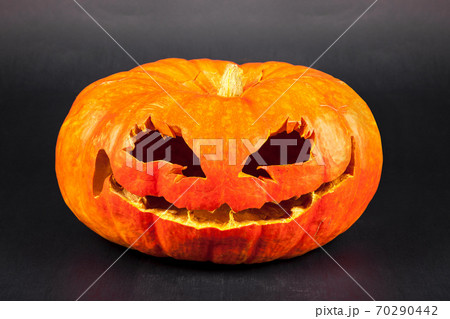 Halloween pumpkin on black 70290442