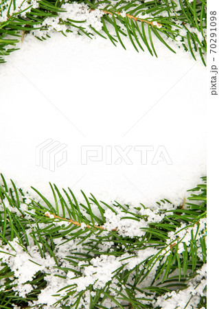 Christmas framework with snow 70291098