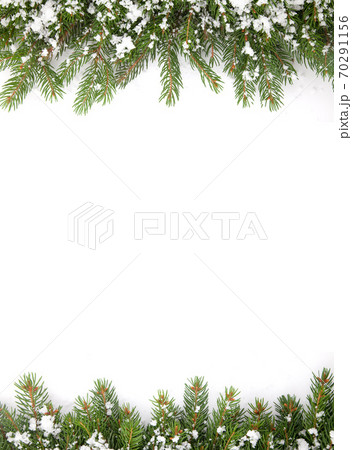 Christmas framework with snow isolated on white background 70291156