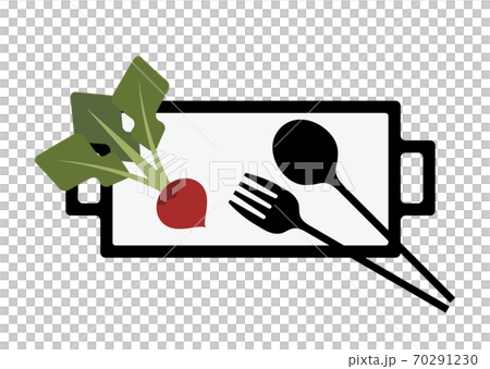 Illustration of radishes and gratin dishes 70291230