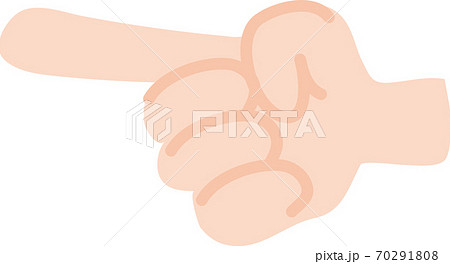 左を指差す手のポーズのイラスト素材