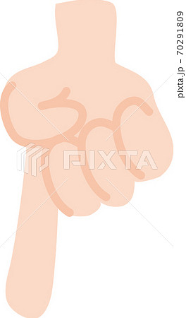 下を指差す手のポーズ 下を指差す手のポーズ 70291809