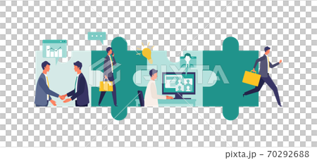 プロセスを積み重ねるビジネスマンのイメージ 70292688